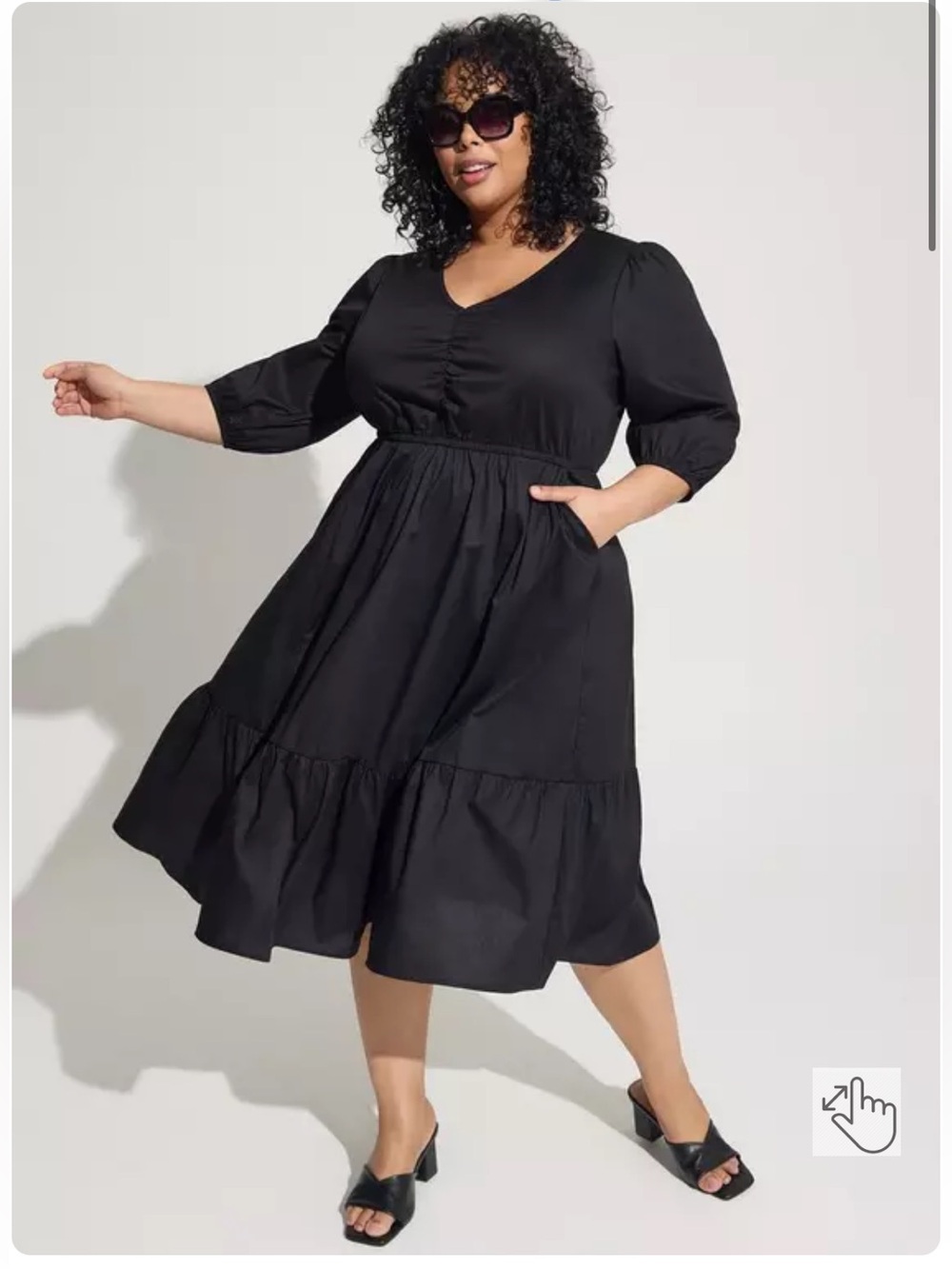 Torrid Midi Poplin Tiered Dress Kelly Green Size 0 - Picture 4 of 4